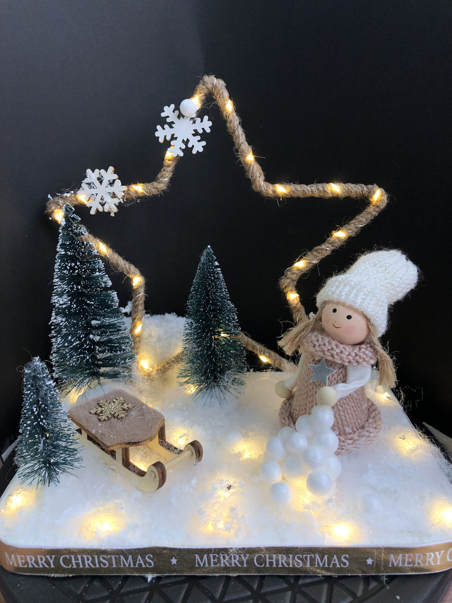 Centre de table &quot;Bataille de boules de neige&quot;