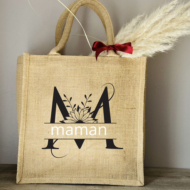 Sac en toile de jute « maman »