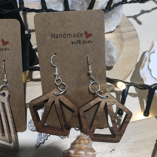 Boucles d’oreilles en bois 