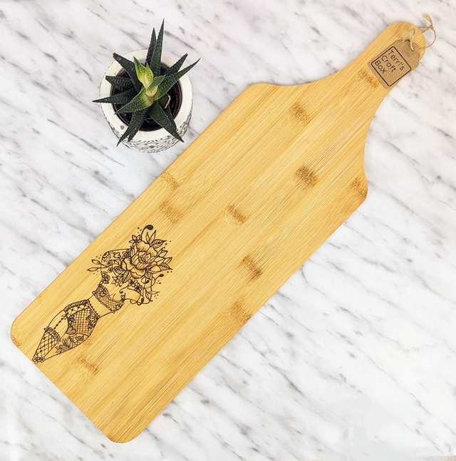Bamboo paddle  &#039;FEMININE &amp; FLORAL&#039; 