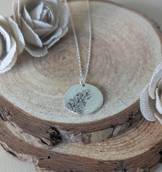 Leaf impression pendant 