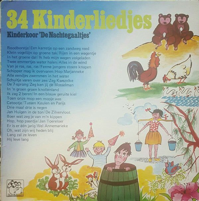 Kinderkoor De Nachtegaaltjes - 34 Kinderliedjes (LP)