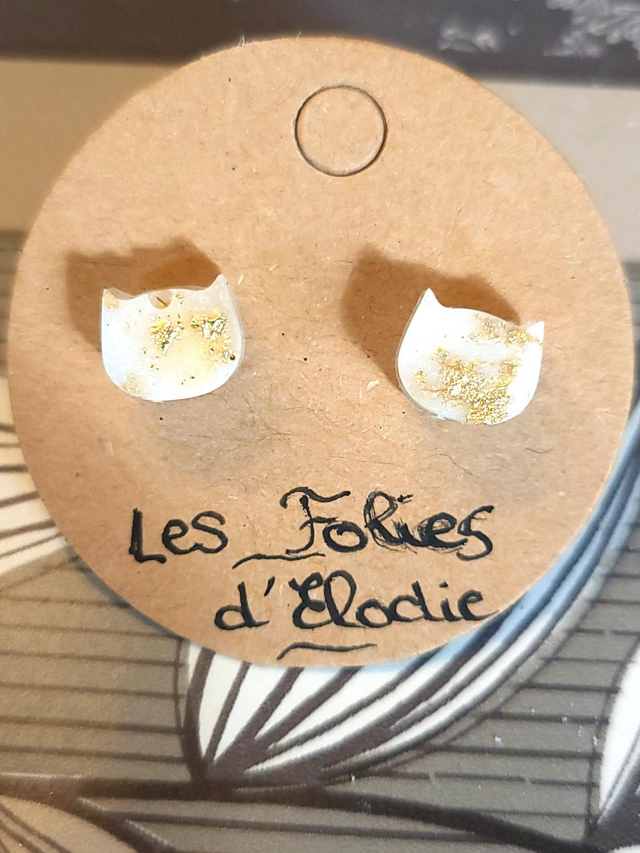 Boucles d'oreilles puce chat
