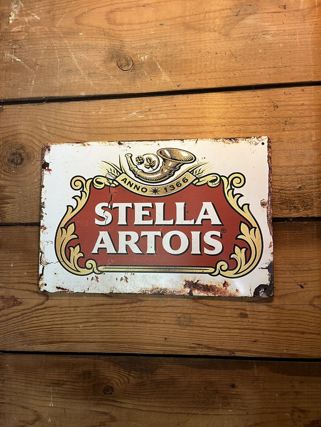 Metalen bierbord Stella Artois - 30 X 20 cm