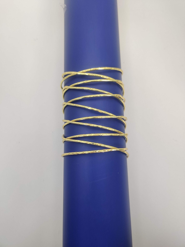 Statement Jewellery/Bracelets- Cuff Bracelet Adjustable Golden Polished