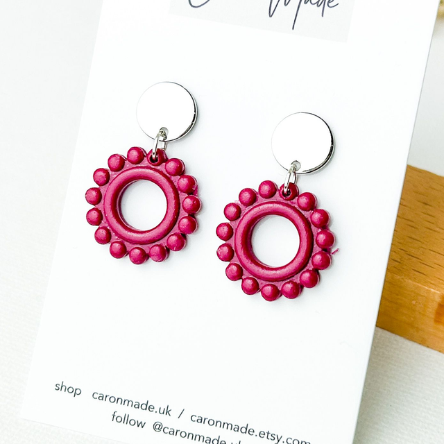 Burgundy and steel boho earrings