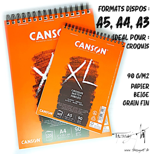 CANSON - CARNET SPIRALE XL CROQUIS - CA039