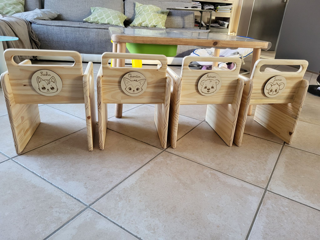 Etiquettes en bois personnalisées (prénom + motif)