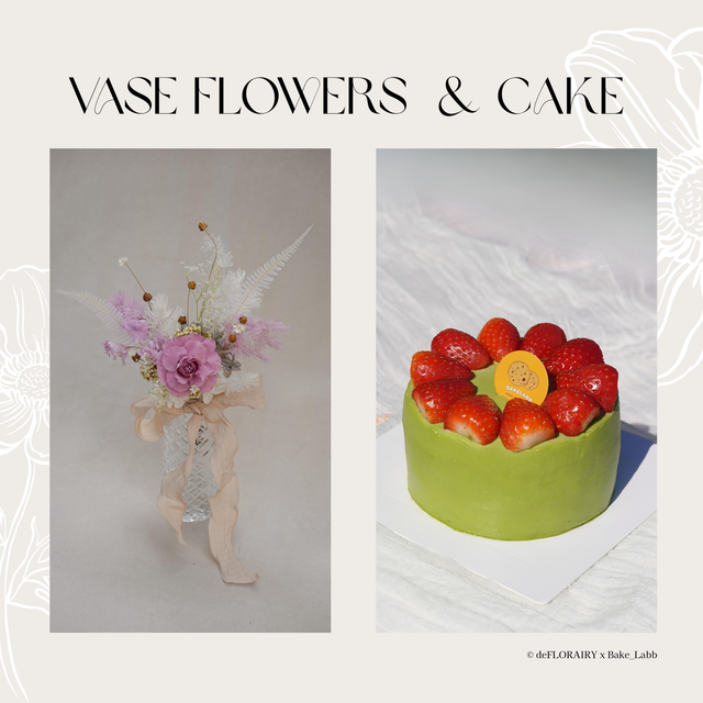 Rose: Lavender Drift Flower in Vase & 6" Whole Cake | Direct Home Delivery | 4 Days in Advance