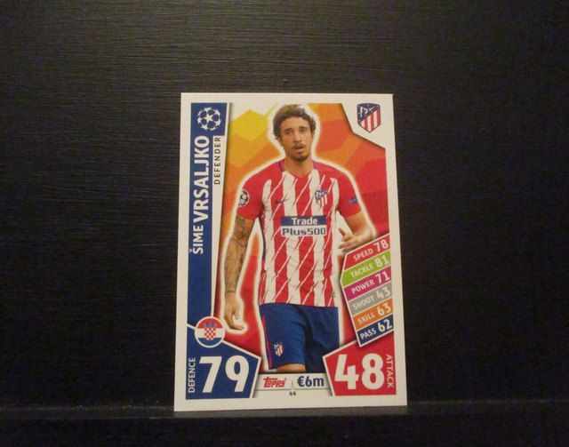 Sime Vrsaljko - UEFA Champions League Match Attax 2017/18 Original Trading Card #44