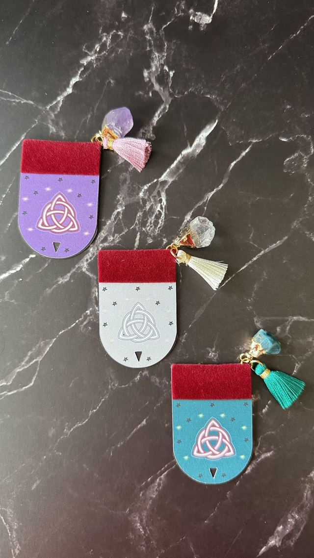 Coffret Wicca, marque-pages magnétiques avec des pierres