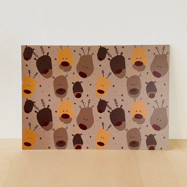 Ansichtkaart rendier, 10 x 15 cm