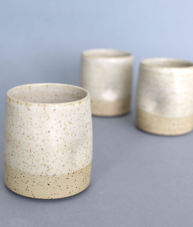 Thumbprint Tumbler - Speckled Natural Satin