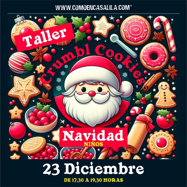 Taller Crumbl Cookies Navidad Niños