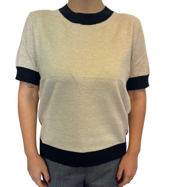 MAGLIONCINO BICOLOR BEIGE