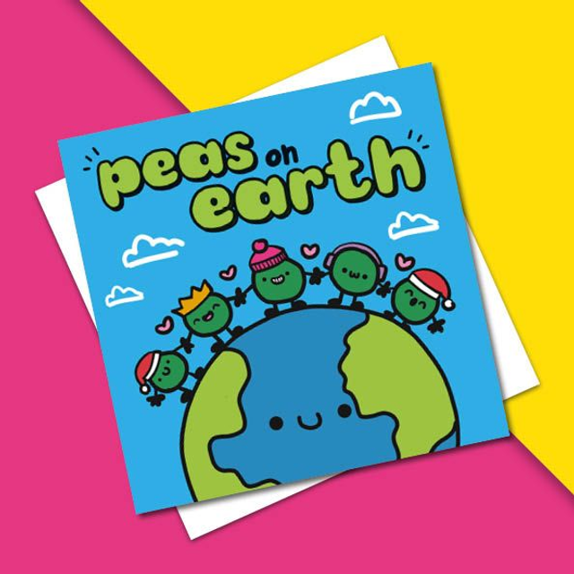 Peas on Earth Christmas Card 