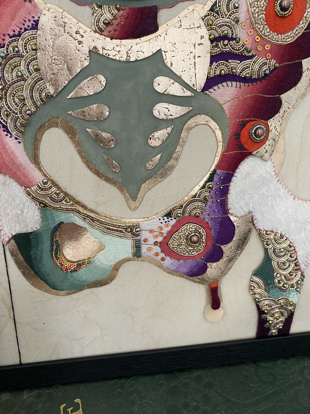 Tableau pelvis bordeaux vert