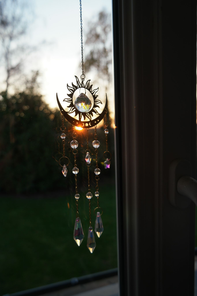 Suncatcher soleil et lune doré