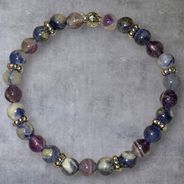 Bracelet "Améthyste & Sodalite" 6mm BR-308