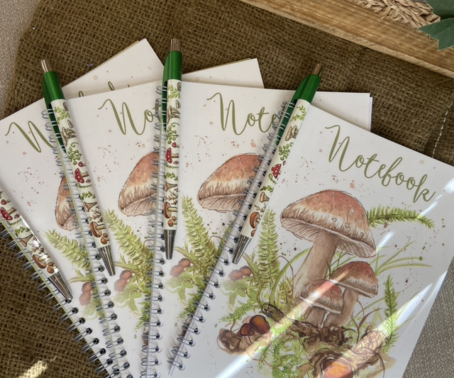 Mushroom A5 Spiral Bound Notebook and Pen 