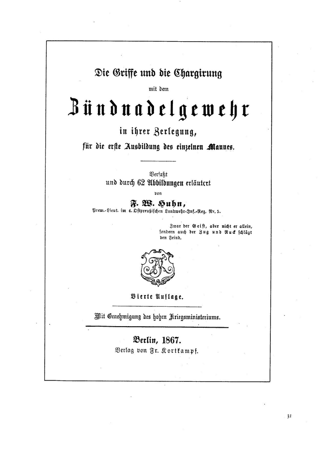 Zündnadelgewehr – Våbengreb og eksercits