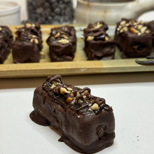 Snicker sin gluten, sin azúcar, vegano