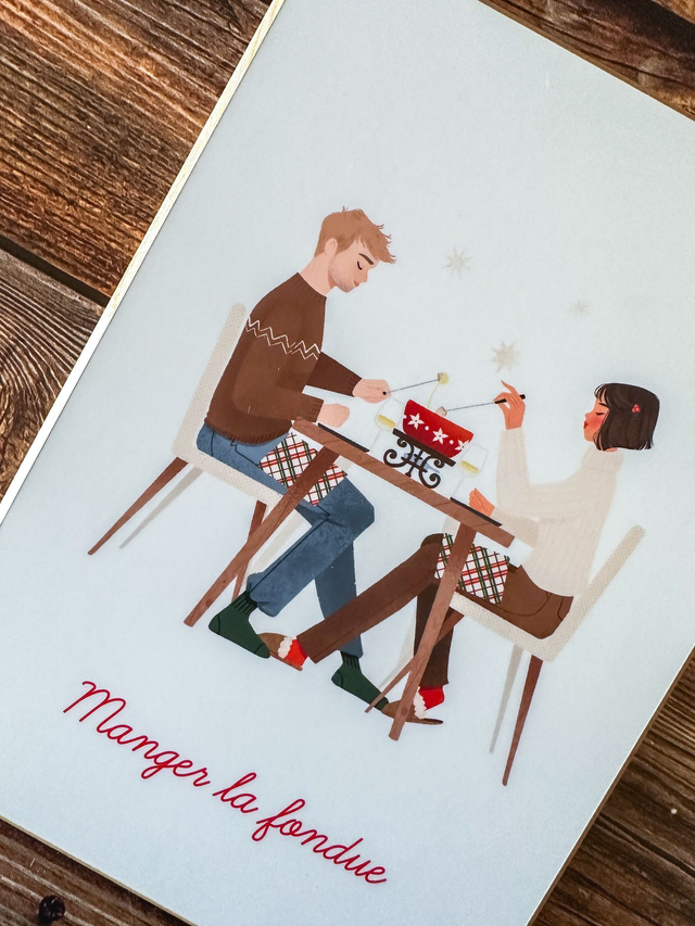 Tableau Manger la fondue - duo mixte