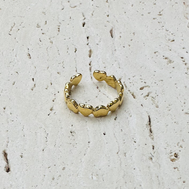 Ring hartjes goud 