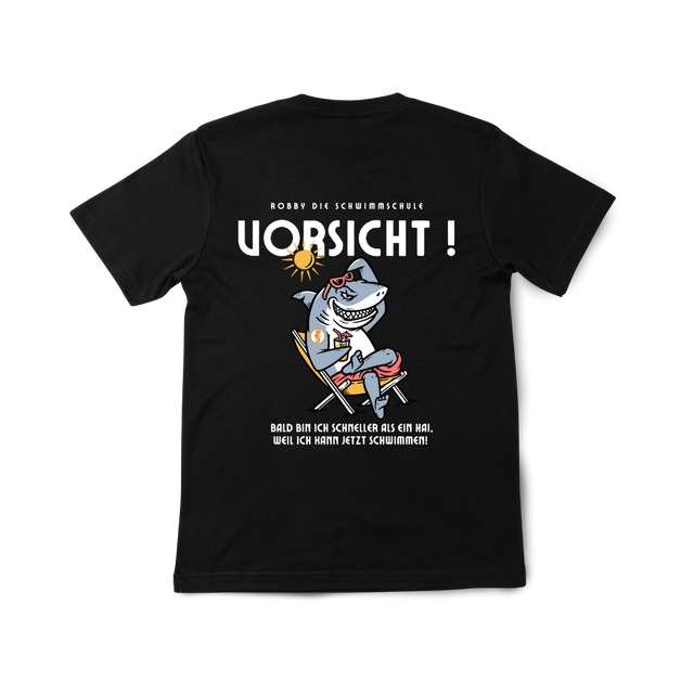 T-Shirt Vorsicht! Hai Schwarz