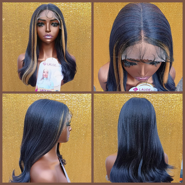 Multipart Lace Front Blueberry and Blonde Wig With Baby Hair