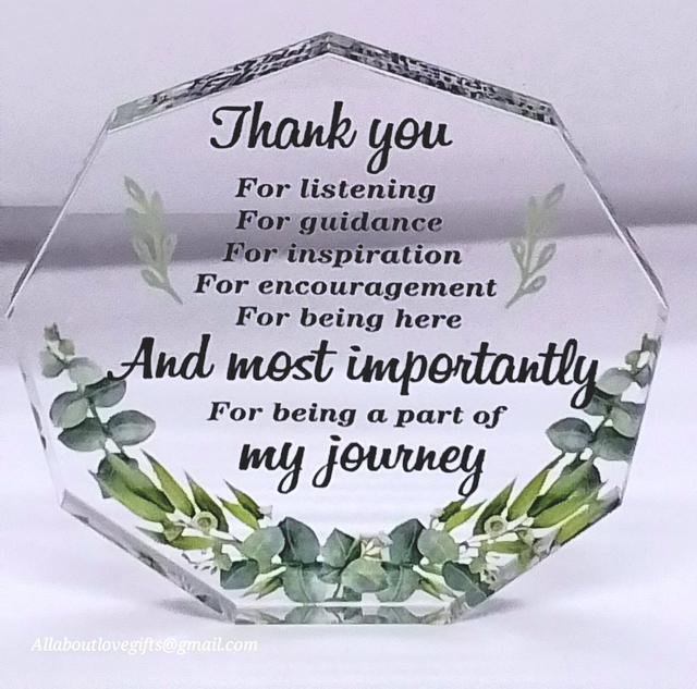 Thank You Acrylic Piece of Love Quote.