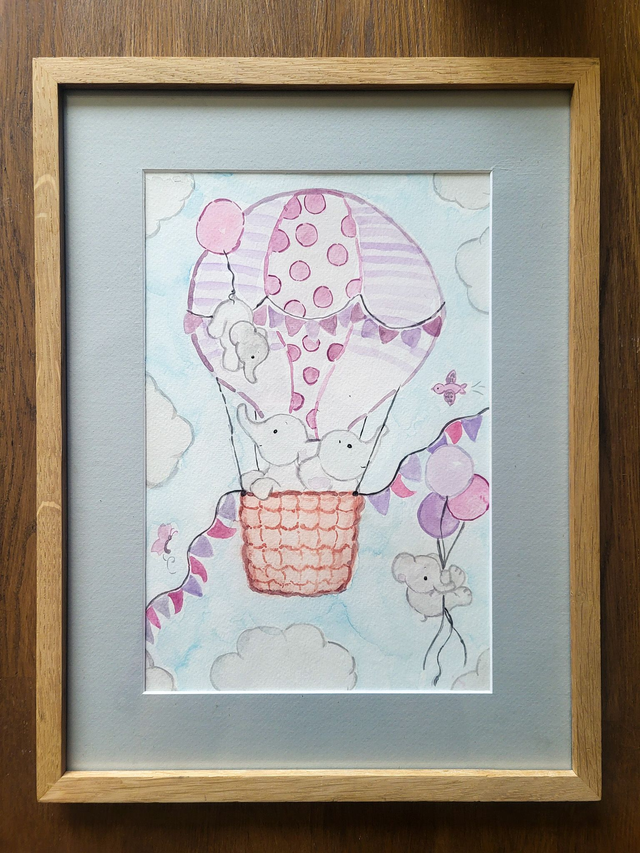 La famille éléphant en Montgolfière