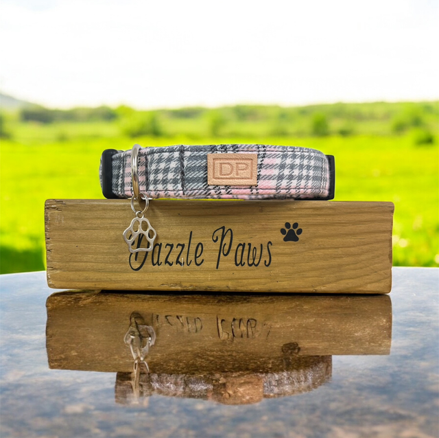 Baby pink Tartan Collar 