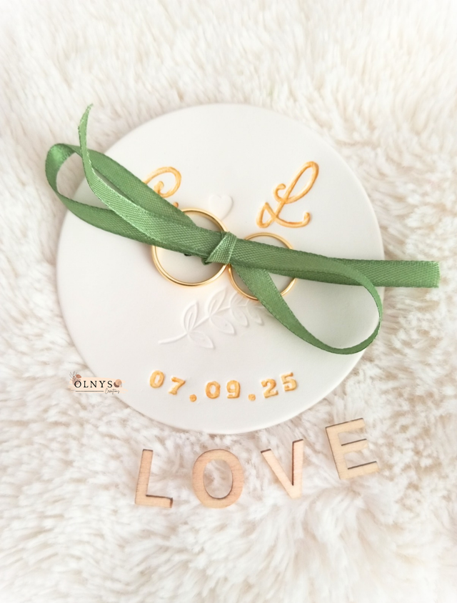 Coupelle porte alliances en argile / Mariage