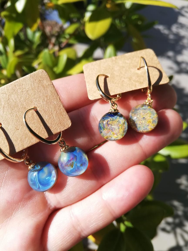 DORMEUSES AURORE BORÉALE / VOIE LACTÉE MONTURE OR 