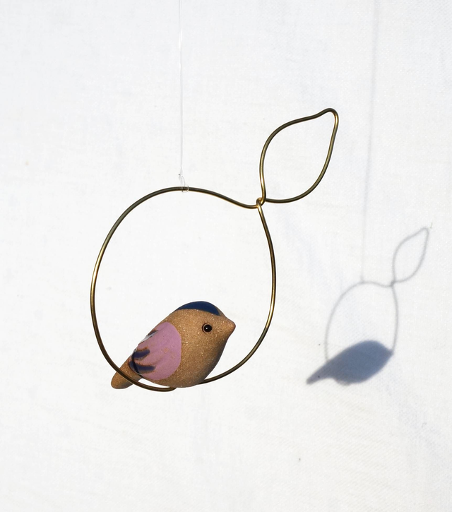 Oiseau céramique Tipiou, mobile oiseau fait main
