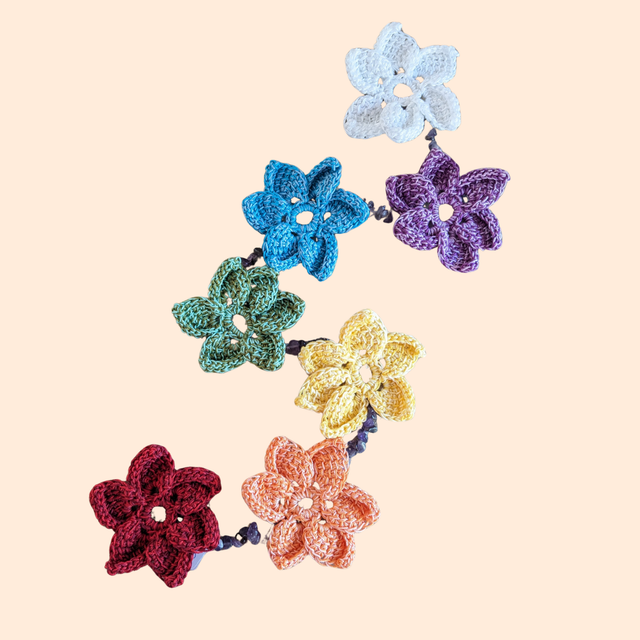 Guirlande de chakras "Fleurs de lotus &amp; améthyste"