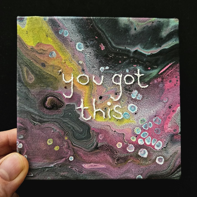"You got this" embroidered mini canvas