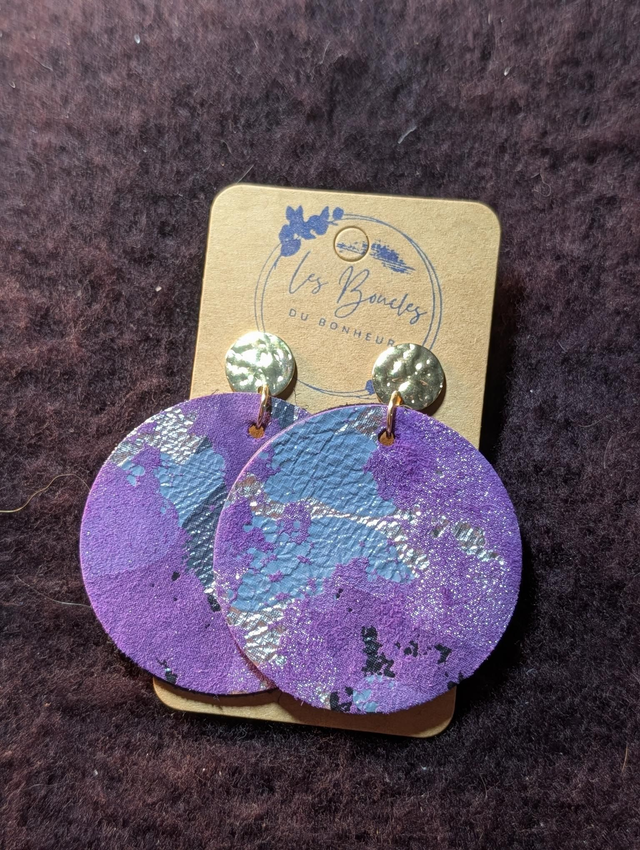 Boucles d'oreilles Moon violet mo703