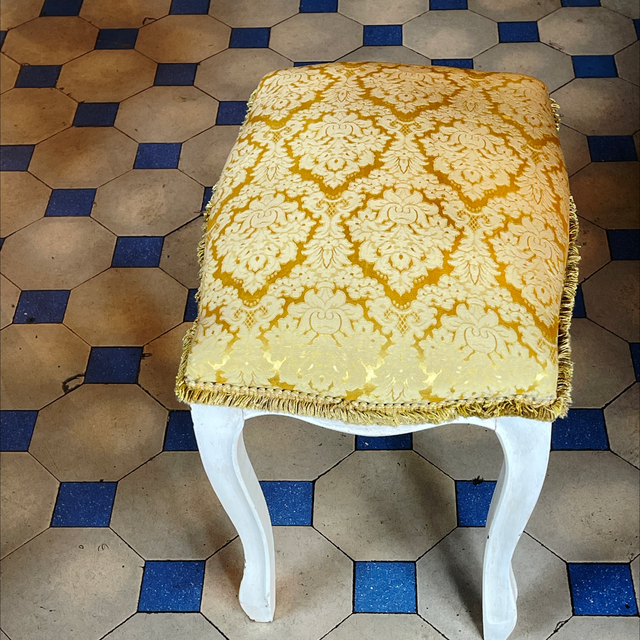  Feiner  Hocker modernvictorian gepolstert Brokat 