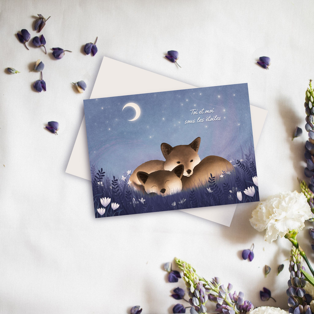 Carte "Renards amoureux"