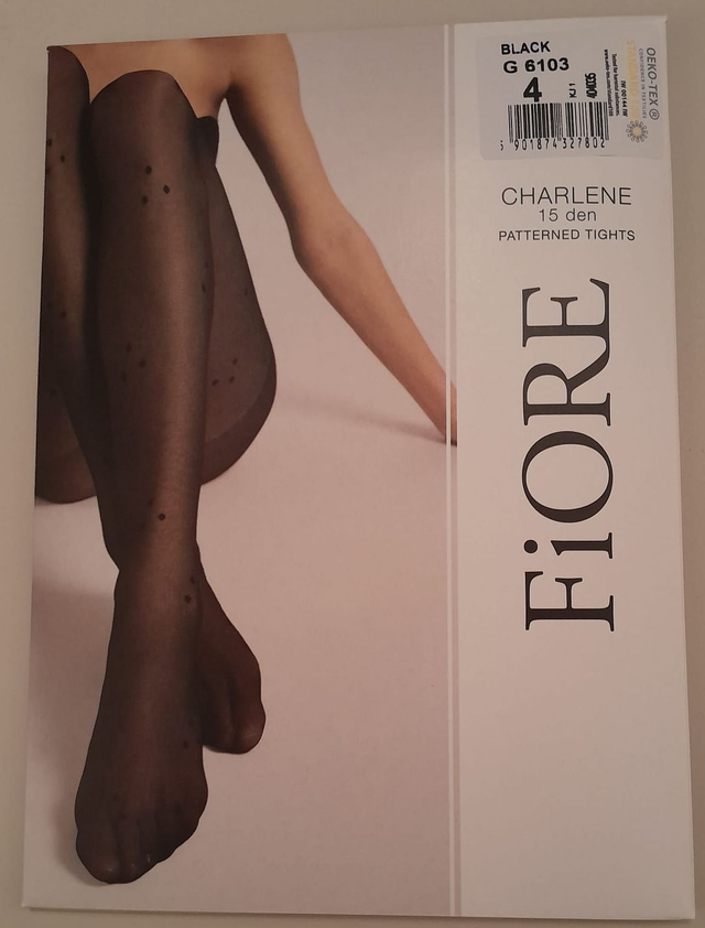 Collant noir fantaisie "Charlene"