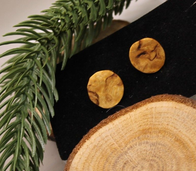 Visakoivu - Pyöreät - Nappikorvakorut