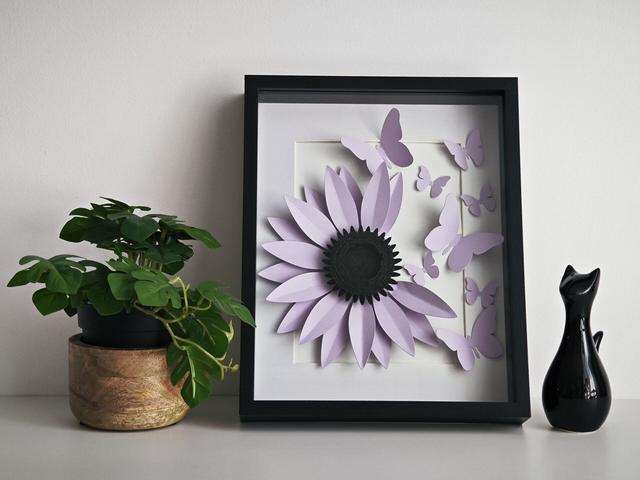 Cadre &quot;L&#039;envolée&quot; parme