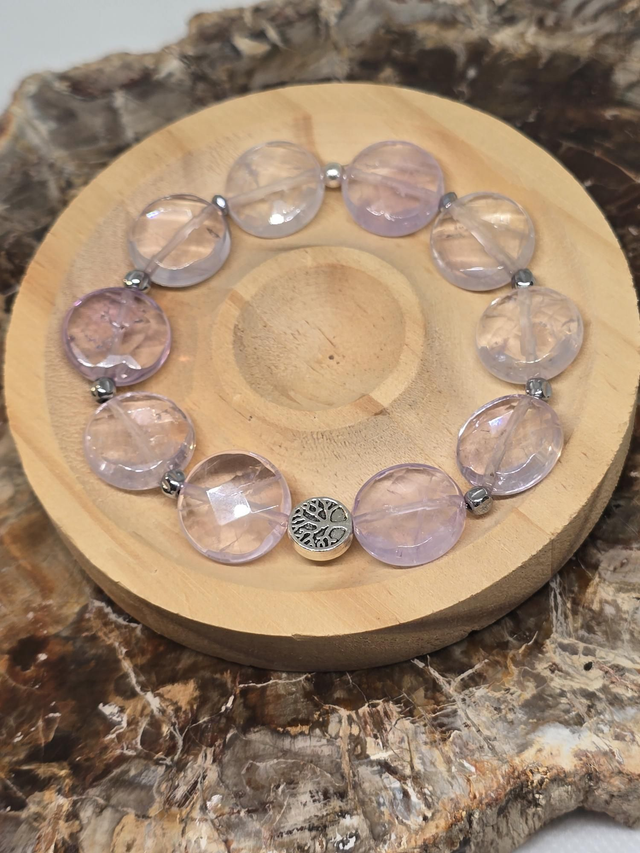 Bracelet Améthyste ronde 1,5 cm 