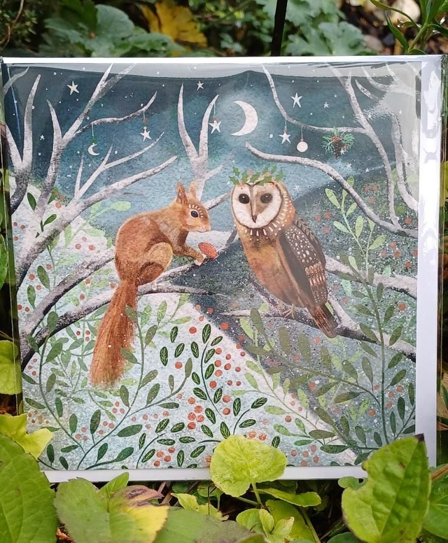 Christmas Owl &amp; Squirrel Card