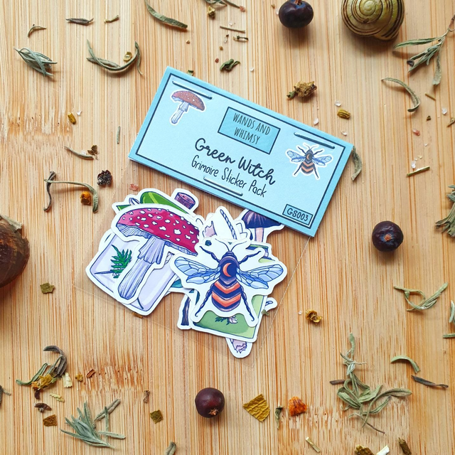 Grimoire Sticker Pack - Green Witch