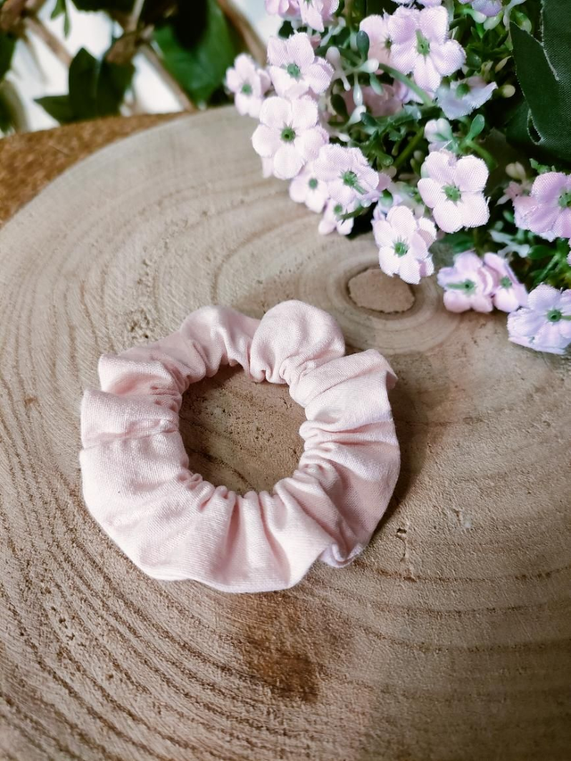 Mini chouchou uni rose 