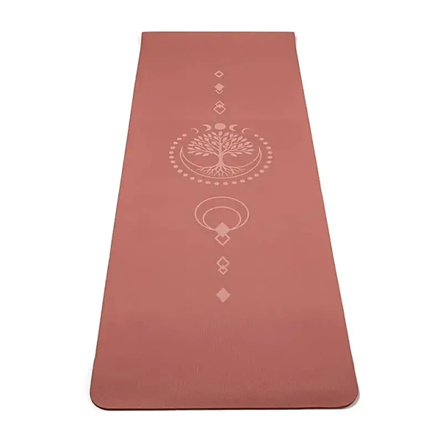 Tapis de Yoga TPE Arbre de Vie mauve Premium 61 × 183 × 0,5 cm  |  Yogi &amp; Yogini 