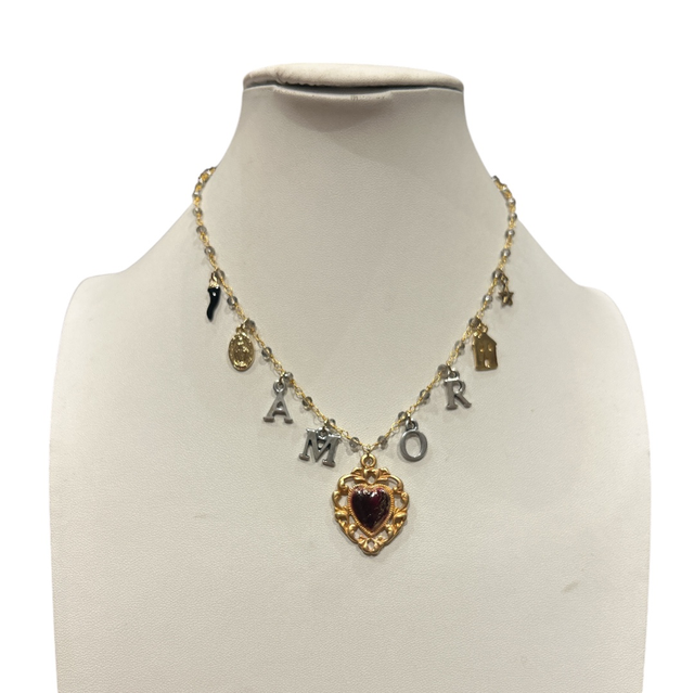 Collana multi charms AMOR 25AF-22
